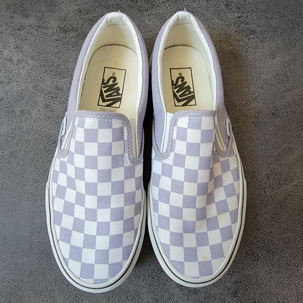 NEW Vans Purple Checkered Shoes Women Size 8